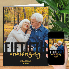 Golden Wedding Photo Modern 50th Jubileum Kaart