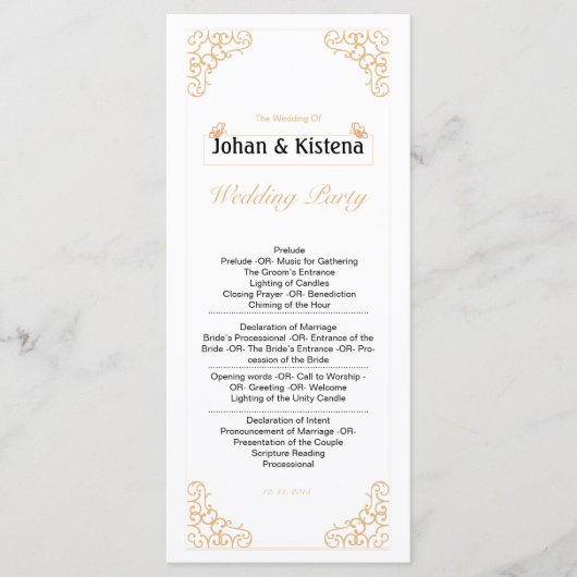 Golden Wedding-programma Programmakaart (Voorkant)