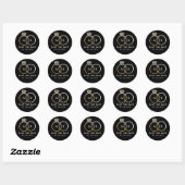 Golden Wedding Rings op Black Save the Date Ronde Sticker (Vel)