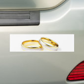 Golden Wedding Rings op witte achtergrond Bumpersticker (Op auto)