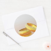 Golden Wedding Rings Ronde Sticker (Envelop)