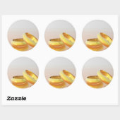 Golden Wedding Rings Ronde Sticker (Vel)