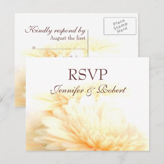 Golden Wedding RSVP-Briefkaart Uitnodiging Briefkaart (Voorkant / Achterkant)