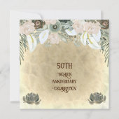 Golden Wedding Sage Groene Waterverf Bloemen Kaart (Voorkant)