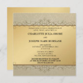 Golden -Wedding-uitnodiging Kaart (Voorkant / Achterkant)