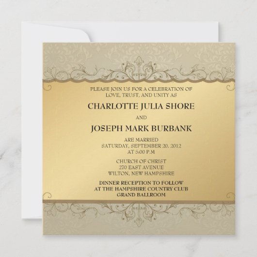Golden -Wedding-uitnodiging Kaart (Voorkant)