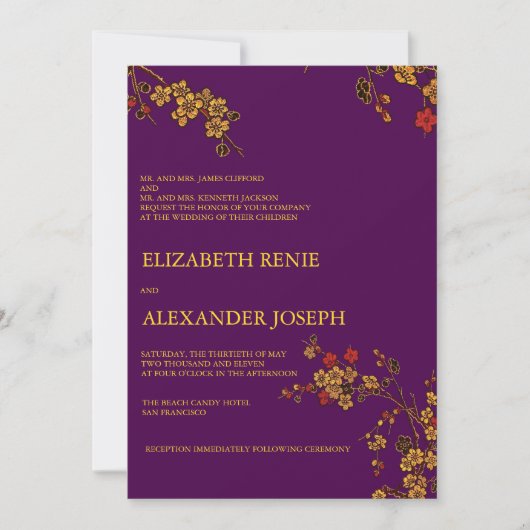 Golden Wedding - Uitnodigingen voor een bruiloft (Voorkant)