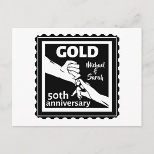 Golden wedding verjaarary holding hands 50th briefkaart