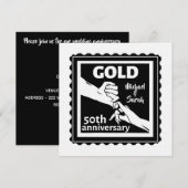 Golden wedding verjaarary holding hands 50th kaart (Voorkant / Achterkant)