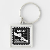 Golden wedding verjaarary holding hands 50th sleutelhanger (Voorkant)