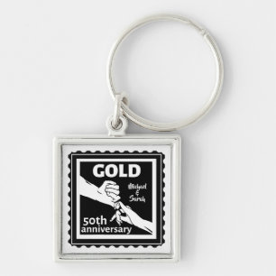Golden wedding verjaarary holding hands 50th sleutelhanger