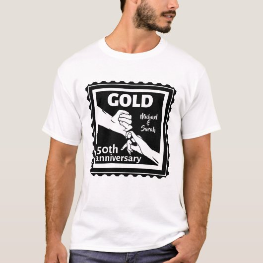 Golden wedding verjaarary holding hands 50th t-shirt (Voorkant)