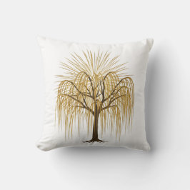 Golden Weeping Willow Tree Illustration Kussen