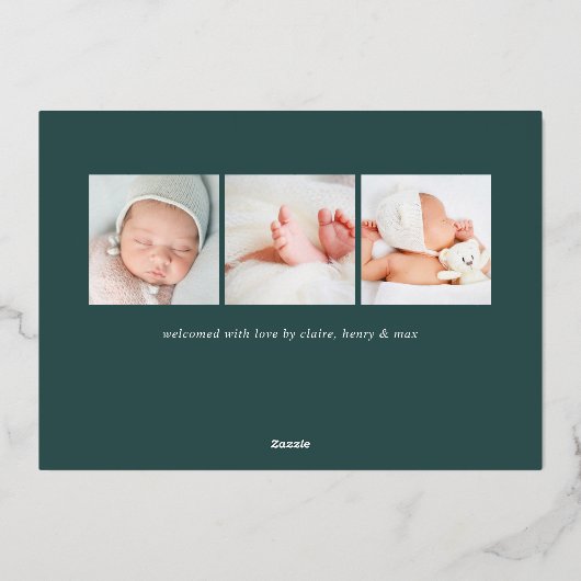 Golden Welcome Script | Aankondiging Folie geboort (Achterkant)