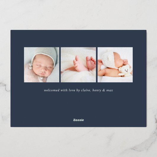 Golden Welcome Script | Aankondiging Folie geboort (Achterkant)