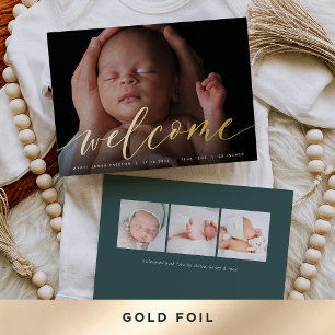 Golden Welcome Script   Aankondiging Folie geboort