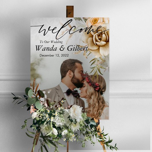 Golden Welcome Wedding Poster