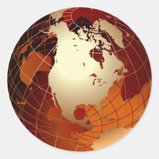 GOLDEN WERELDBOL RONDE STICKER (Voorkant)