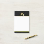Golden Western Pleasure Horse op Black Post-it® Notes (Op bureau)