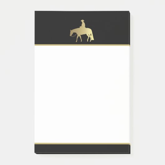 Golden Western Pleasure Horse op Black Post-it® Notes (Voorkant)