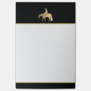 Golden Western Pleasure Horse op Black Post-it® Notes