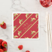 Golden Western Pleasure Horse Red Christmas Servetten (Insitu)