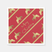 Golden Western Pleasure Horse Red Christmas Servetten (Voorkant)