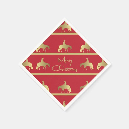 Golden Western Pleasure Horse Red Christmas Servetten (Hoek)