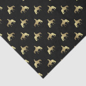 Golden Westerne plezierpaarden op zwart Tissuepapier (Detail)