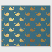 Golden Whale Ocean Zee Aquatic Water Vip Yacht Cadeaupapier (Vlak)