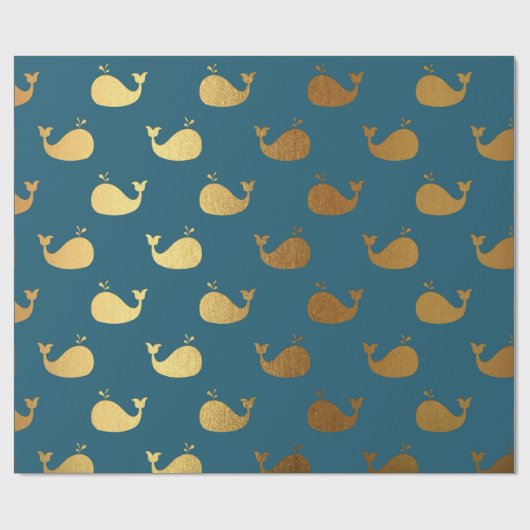 Golden Whale Ocean Zee Aquatic Water Vip Yacht Cadeaupapier (Vlak)