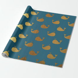 Golden Whale Ocean Zee Aquatic Water Vip Yacht Cadeaupapier