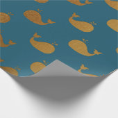 Golden Whale Ocean Zee Aquatic Water Vip Yacht Cadeaupapier (Hoek)