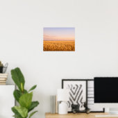 Golden Wheat Field at Pastel Sunset Landscape Poster (Thuiskantoor)