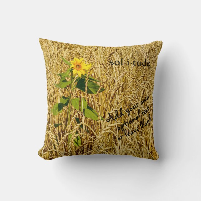 Golden Wheat Field Sunflower Accent Pillow Kussen (Voorkant)