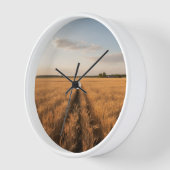 Golden Wheat Field Wall Clock - Natuur op het plat (Hoek)