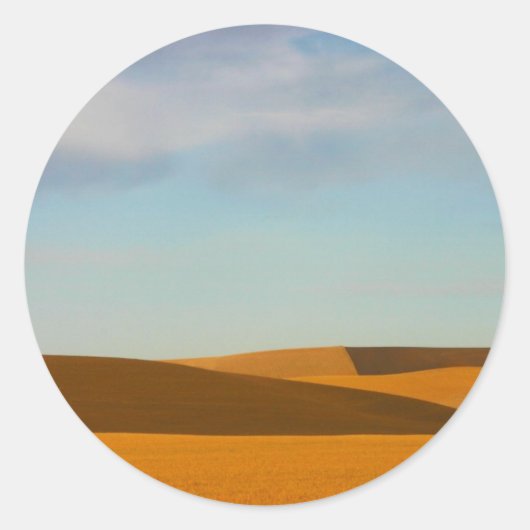 Golden Wheat Fields in Palouse Ronde Sticker (Voorkant)