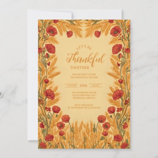 Golden Wheat Thanksgiving Kaart (Voorkant)