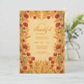 Golden Wheat Thanksgiving Kaart (Staand voorkant)