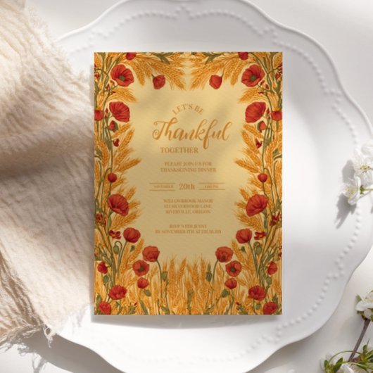 Golden Wheat Thanksgiving Kaart