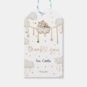 Golden Whimsical Cloud Owl Baby shower Bedankt Cadeaulabel (Voorkant)