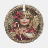 Golden Whimsy – Angel of Christmas Delight Glas Ornament (Voorkant)