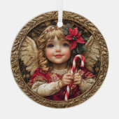 Golden Whimsy – Angel of Christmas Delight Glas Ornament (Achterkant)