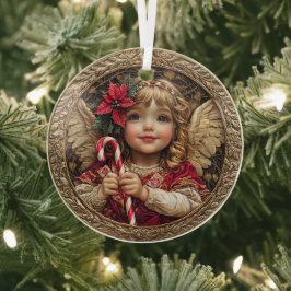 Golden Whimsy – Angel of Christmas Delight Glas Ornament