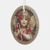 Golden Whimsy – Angel of Christmas Delight Glas Ornament (Voorkant links)