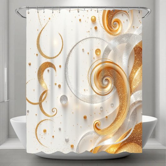 Golden Whirl Douchegordijn