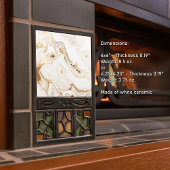 Golden Whirl Faux Marmer Dynamisch Fluid Patroon Tegeltje