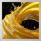 Golden Whirlwind Liquid Art Poster (Voorkant)