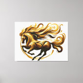 Golden Whirlwind - Regal Horse in Motion Canvas Afdruk (Voorkant)
