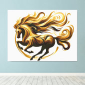 Golden Whirlwind - Regal Horse in Motion Canvas Afdruk (Insitu (Houten vloer))